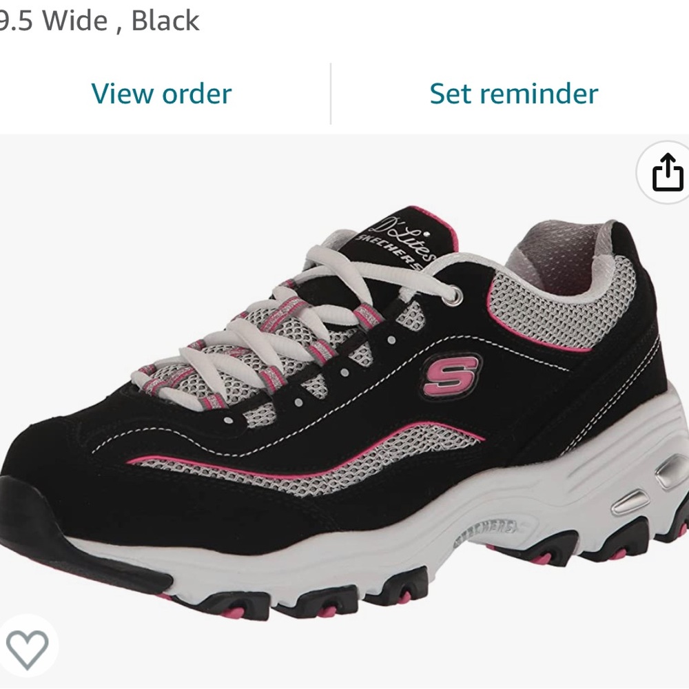 Skechers women’s D’lites-Life Saver. Size 9.5 Wide platform black pink